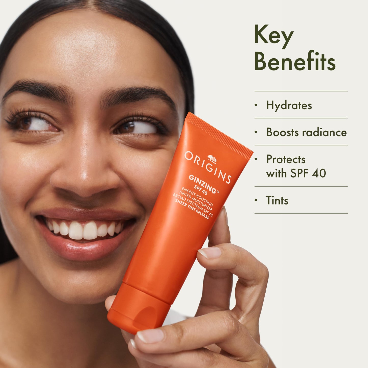 Origins GinZing Energy-Boosting Tinted Moisturizer with SPF 40 | Hydrates & Perfects | Skin Tint with Caffeine and Ginseng, 1.7 Fl Oz