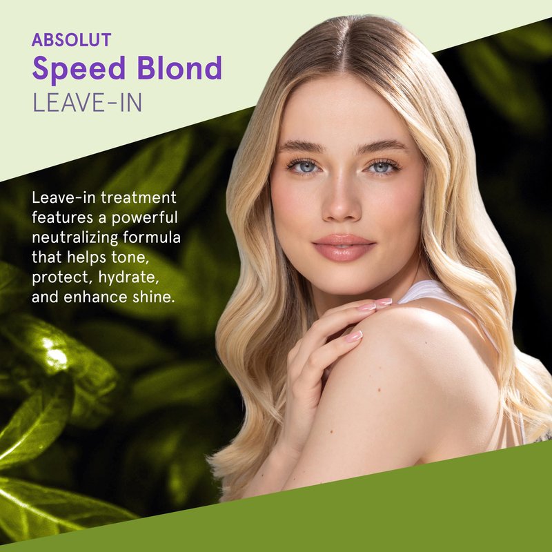 INOAR Absolut Speed Blond Leave-In Treatment with Argan Oil for Blonde & Gray Hair Tone Neutralization & Hydration, 6.7 fl.oz