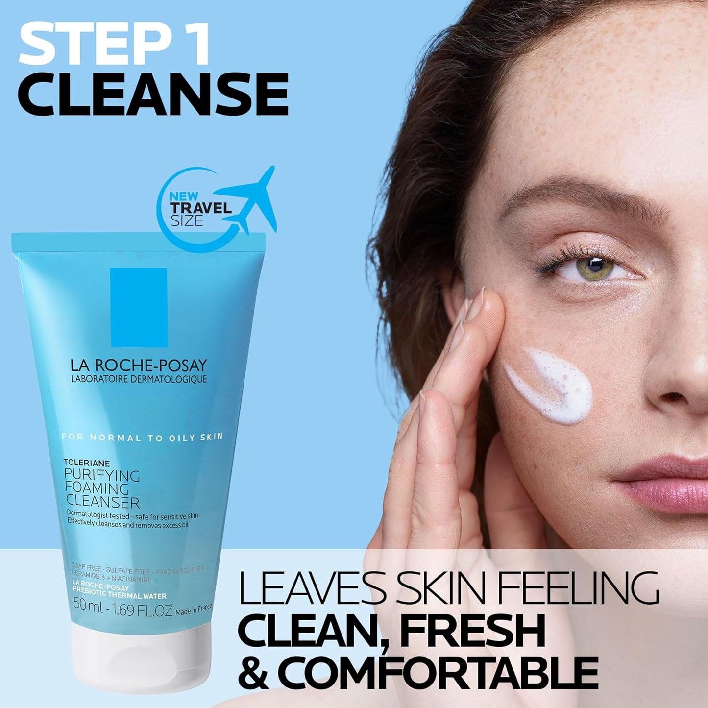 La Roche-Posay Toleriane Face Moisturizer - Ceramide & Niacinamide Cream for All Skin Types | Fragrance-Free Hydration