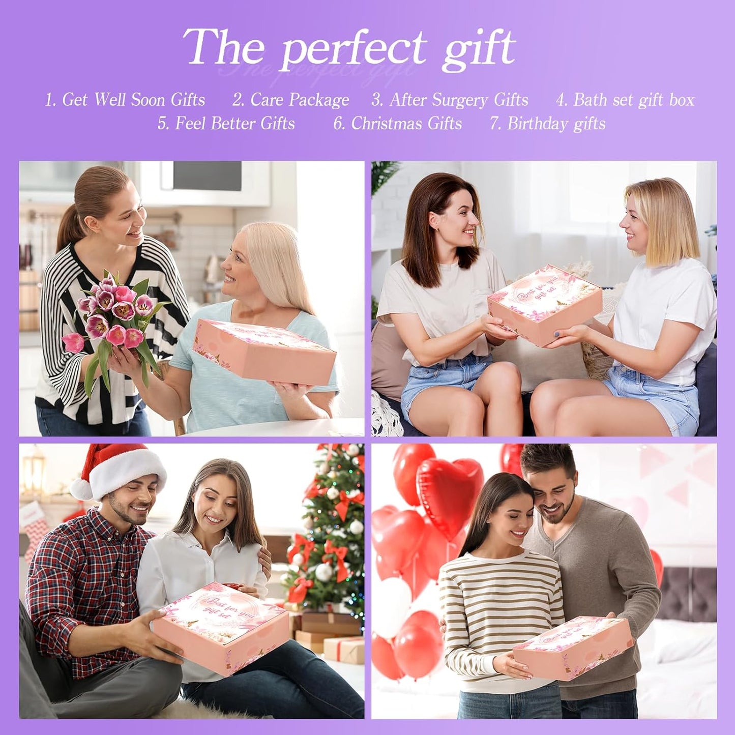 Unique Get Well Soon Gifts for Women - Self Care Bath Set & Relaxation Basket | Thoughtful Care Package with Blanket