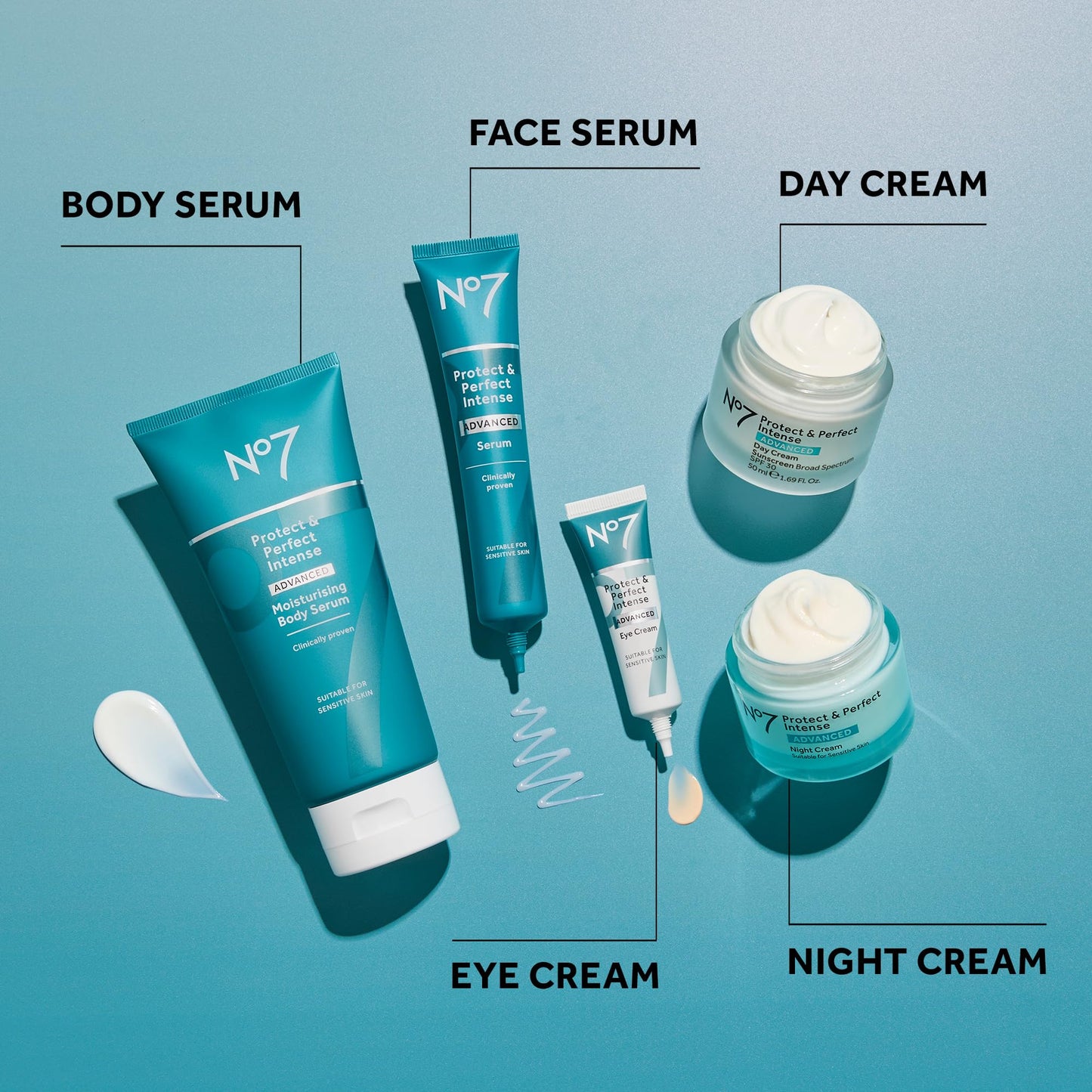 No7 Protect & Perfect Intense Advanced Body Serum - Anti Aging Serum with Hyaluronic Acid & Argan Oil - Collagen Peptide Skin Firming Body Moisturizer (6.7 oz)