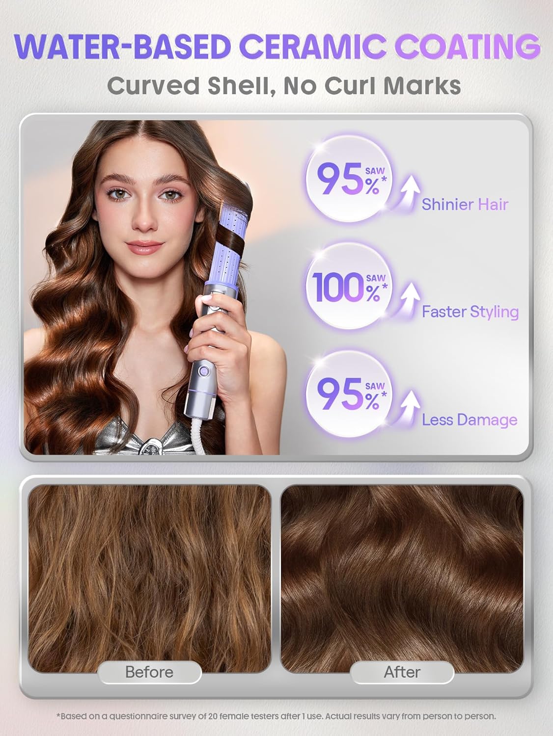 Manual Airflow Styler Curling Iron - 2 in 1 Hair Straightener & Curler with 360° Cool Air Lock | 1 Inch, Anti-Scald, 4 Temperature Settings