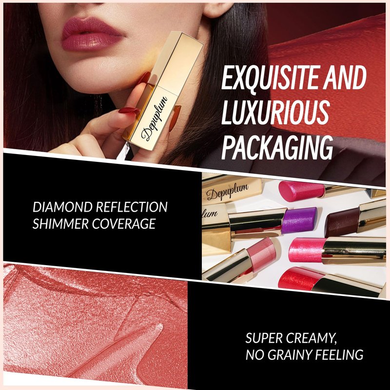 Depuplum Nude Pink Lipstick Moisturizing for Women Shimmer Tinted Lip Balm Hydrate Nourish Lip Gloss Cruelty Free Lip Makeup, ZG114 New Moon