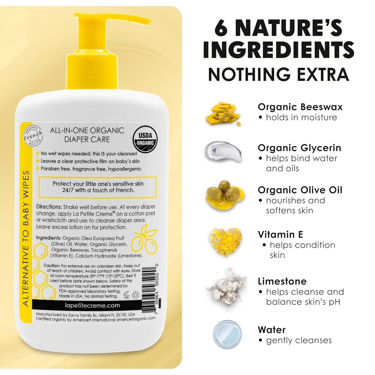 Premium Liniment Baby Lotion - Gentle Diaper Cream Alternative | USDA Organic, 8 oz