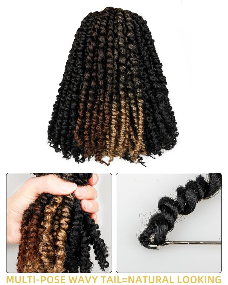 Passion Twist Crochet Hair - 14 Inch Pre-Looped Synthetic Extensions | Mixed Color Combo Pack (1B, T1B/27, T1B/30)
