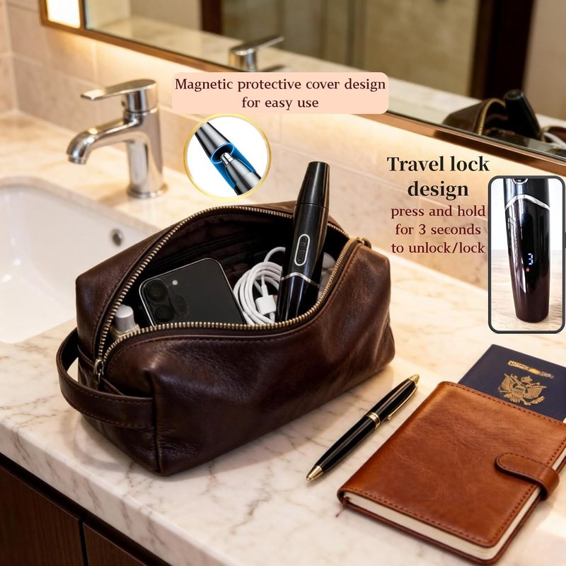 5-in-1 Nose Hair Trimmer for Men - USB-C Rechargeable Electric Grooming Kit | Painless Eyebrow & Facial Trimmer, IPX7 Waterproof, LED Display