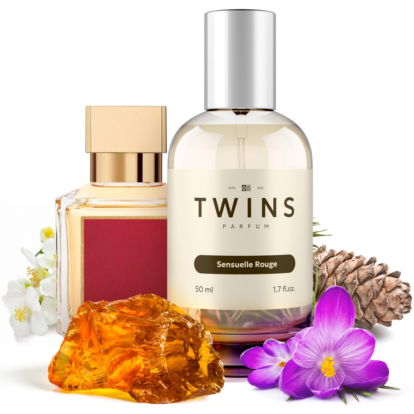 TWINS - Impression by Bac. Roug. 540 - Luxury Perfume For Women - Clean Ingredients, Paraben Free, Cruelty Free, Vegan Spray - Eau De Parfum Spray - Sensuelle Rouge - Fragrance 1.7 fl. Oz. (50ml)