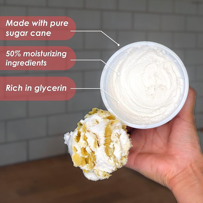 Primal Elements Sugar Scrub - Exfoliating Gingerbread Whip | Face & Body Cleanser, 10 oz