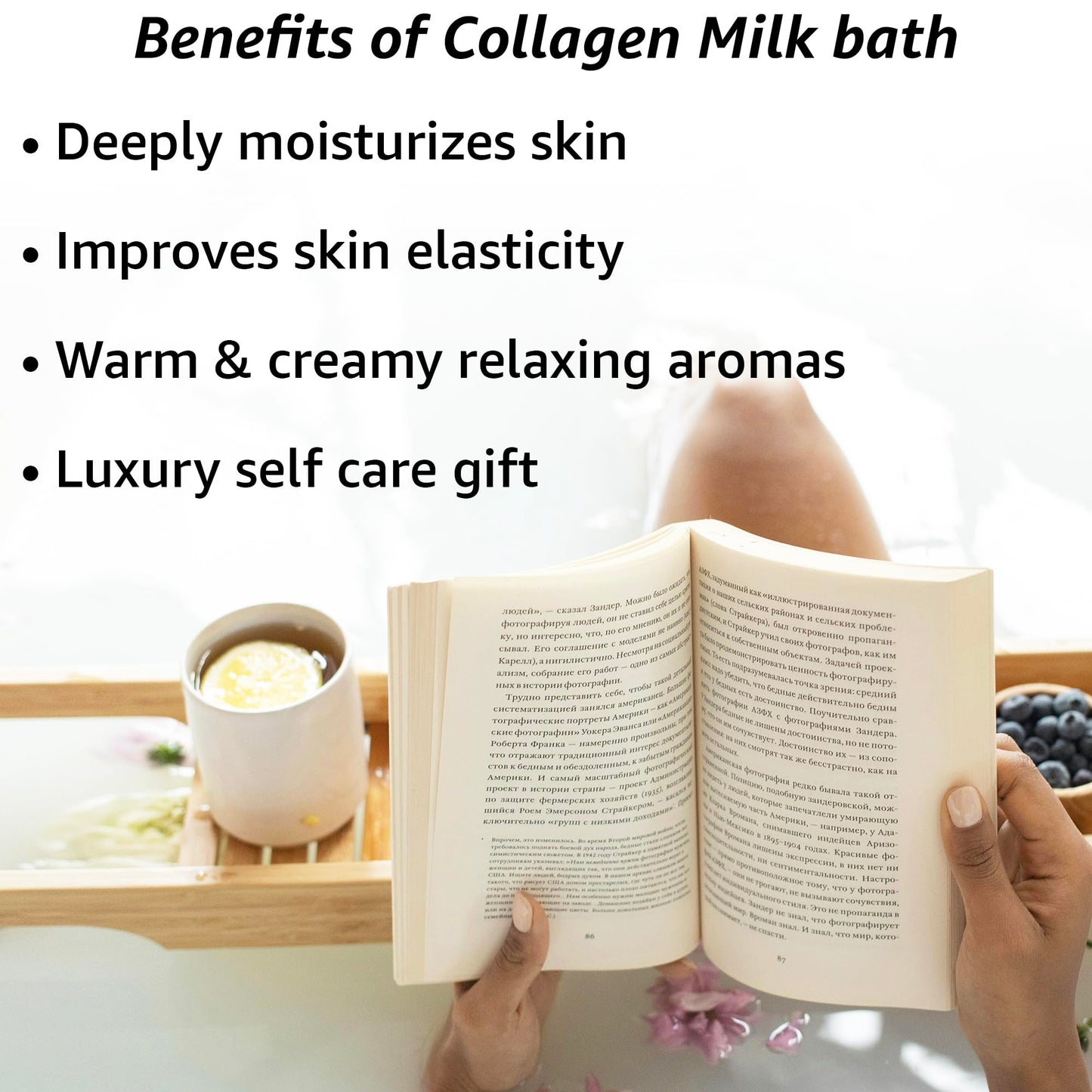 Creamy Coconut Collagen Milk Bath Soak Powder Moisturize & Soften Skin – Vanilla Jasmine Luxury Spa Bubble Bath Salt Mother's Birthday Christmas Relaxation Gifts for Women Perfect Stocking Stuffers