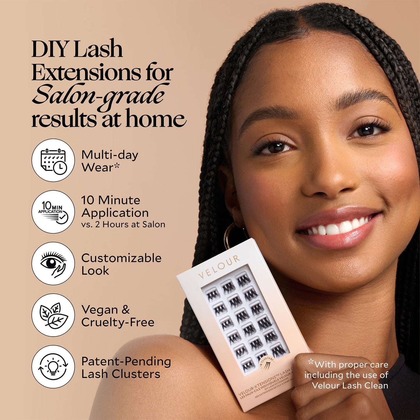 Velour Xtensions Eyelash Refills - False, Individual Vegan Lash Extensions - Lightweight, Fluffy, Reusable, Handmade Lashes - Wear up to 3 Weeks, Lash Clusters, Soft and Comfortable, All Eye Shapes