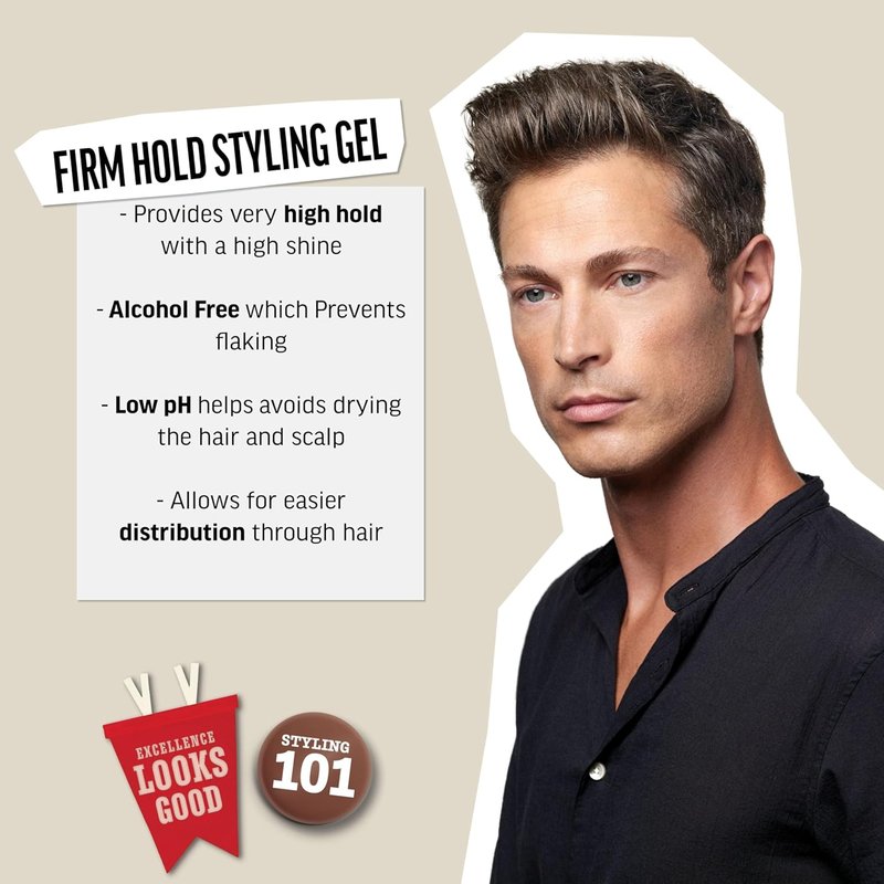 American Crew Hair Styling Gel - Firm Hold, Non-Flaking Formula | 33.8 Fl Oz