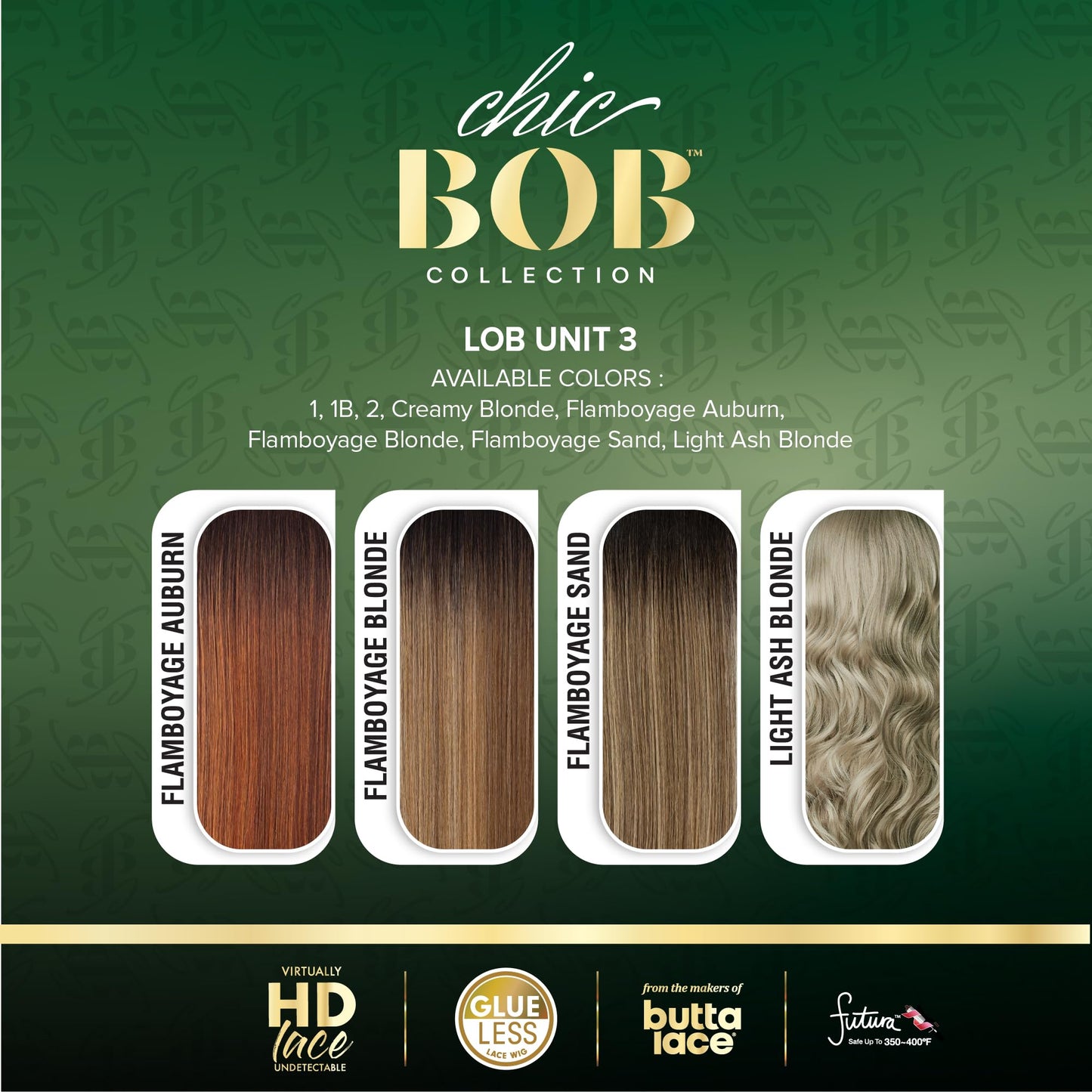 Sensationnel Chicbob Lace Frontwig-Lob Unit 3, LIGHTASHBLONDE