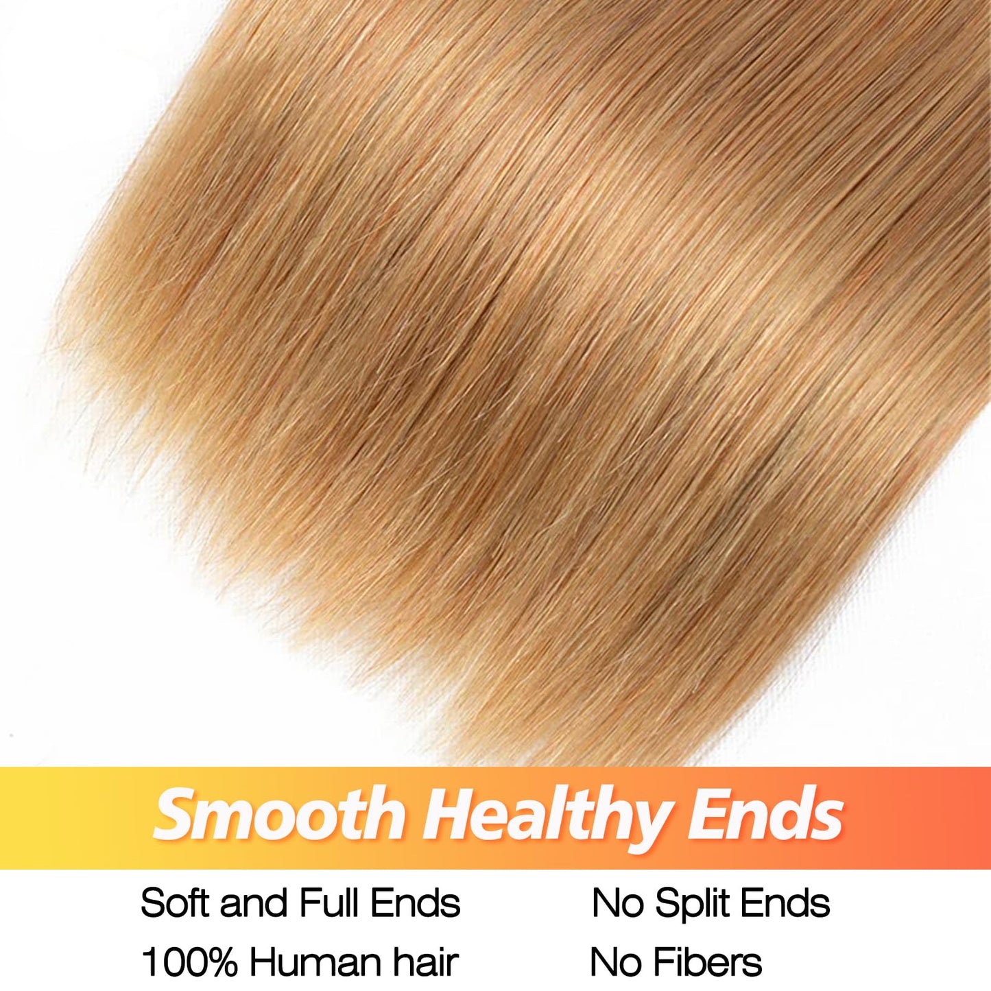 ijoy Straight Honey Blonde Bundles 95g Human Hair Bundle Dirty Blonde Brazilian Virgin Hair Weave 1 Bundle for Chic Boho 16 Inch