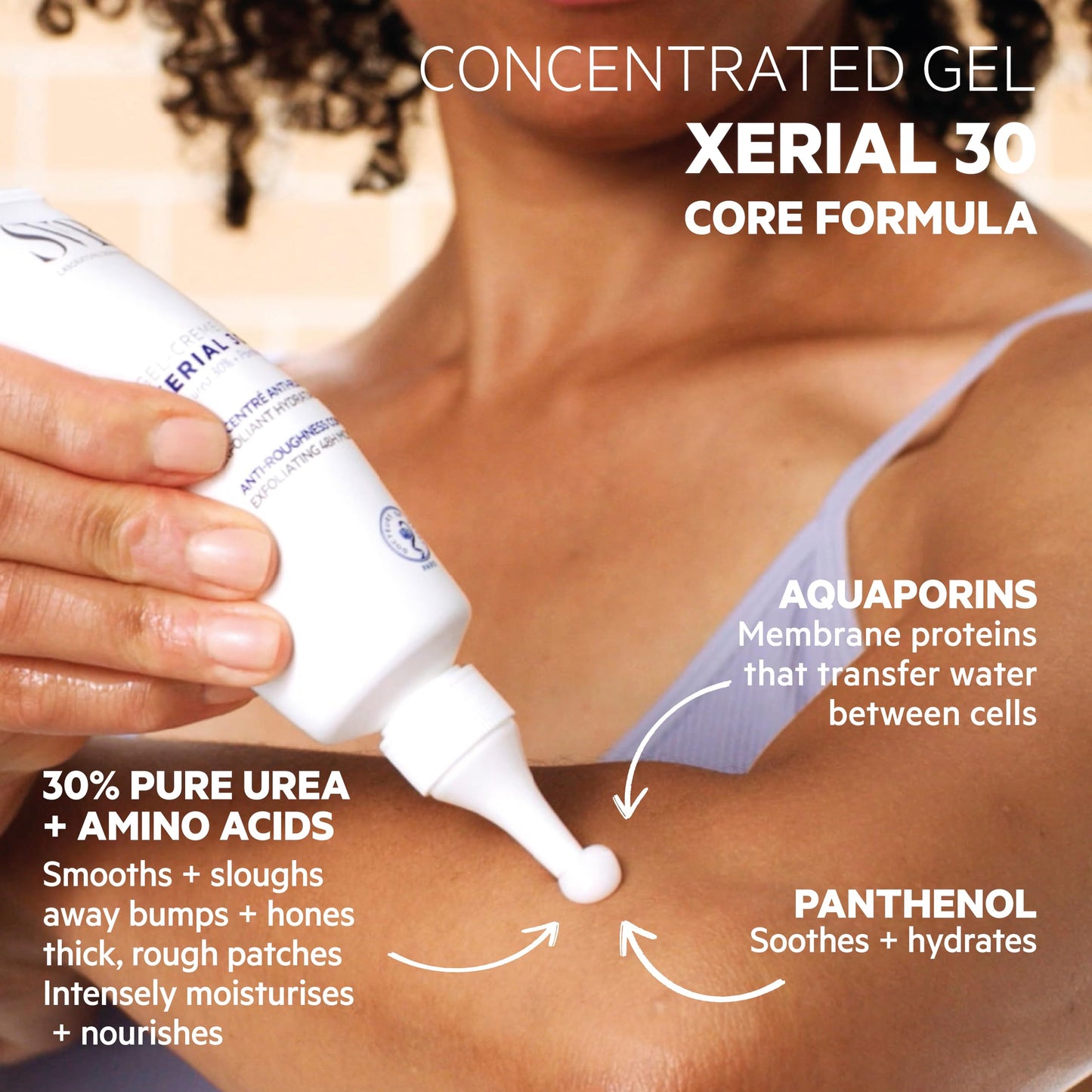 SVR - Xerial 30 Concentrated Body Gel Cream - Targeted moisturizer with 30% Urea for rough, bumpy skin: elbows, knees, hands, arms, and skin prone to keratosis pilaris - 2.5 fl.oz