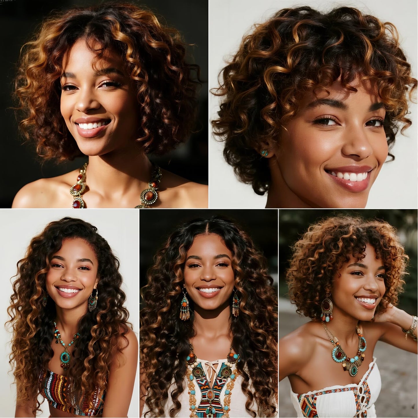 P4/30 Highlight Human Hair Deep Wave Bundles 10 12 14 Inch Brazilian Virgin Hair Double Weft Quick Weave 3 Bundles Soft Silky Weave for Black Women