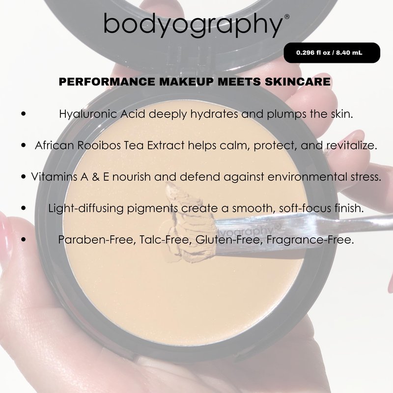 Bodyography Silk Cream Foundation – Light/Medium | Hydrating, Weightless Liquid Cream Foundation with Hyaluronic Acid & African Rooibos Tea | Medium-to-Full Coverage, Luminous Finish