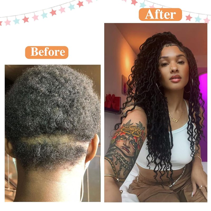 Goddess Locs Crochet Hair - 24 Inch Bohemian Faux Locs | 8 Packs Natural Looking Braiding Hair for Women & Kids
