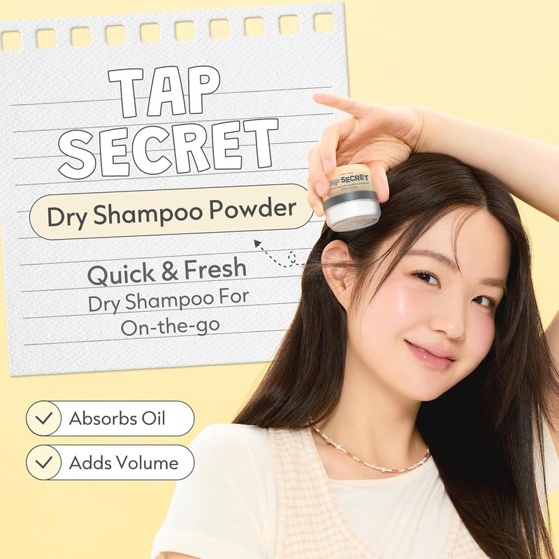I DEW CARE Tap Secret Dry Shampoo Powder - Strengthening & Volumizing | Travel Size, Brunette, 0.24 Oz