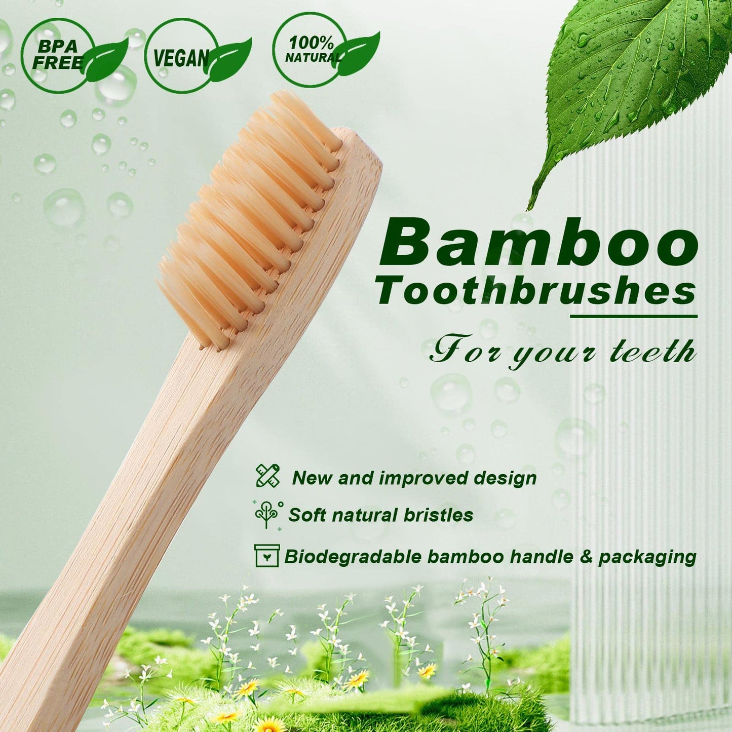 Sieral 120 Pcs Bamboo Toothbrushes Bulk, Soft Bristle Bamboo Toothbrush, Individually Wrapped for Adults Travel Family Hotel Party, 7 Inch 12 Color