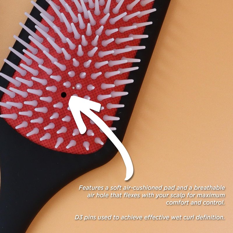 Denman Petite Detangler for Fast and Comfortable Detangling and Blow Drying D38 - Combination of D3 Styling Pins & Paddle Brush (Black)