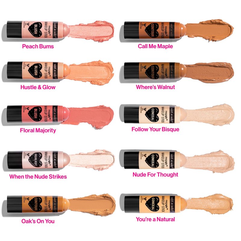 wet n wild MegaGlo Makeup Stick, Buildable Color, Versatile Use, Cruelty-Free & Vegan - Glitzed Spell