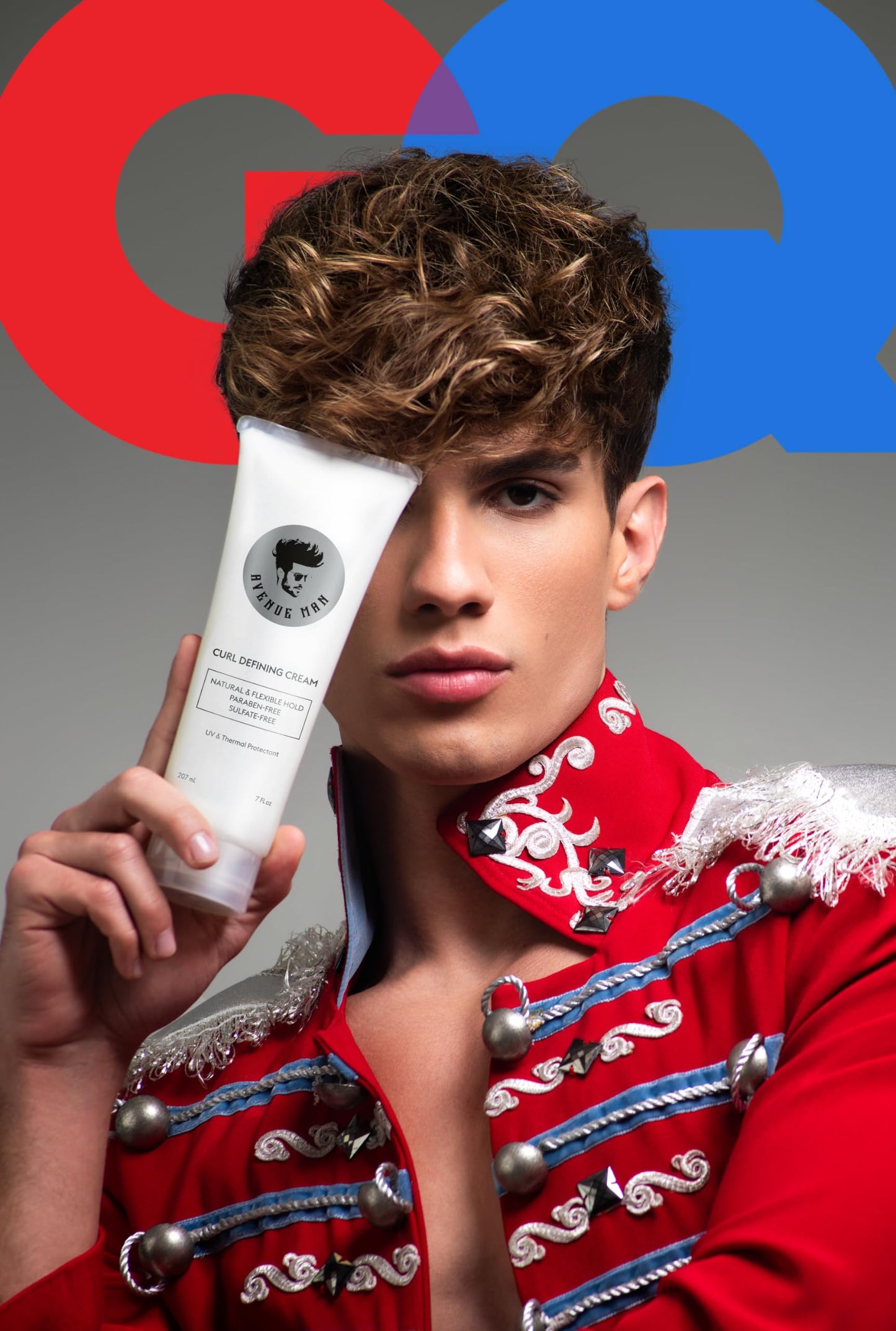 Avenue Man Curl Defining Cream - Improved Formula - Natural & Flexible Hold with Herbal Extracts for Curly & Wavy Hairs - Paraben Free & Sulfate Free