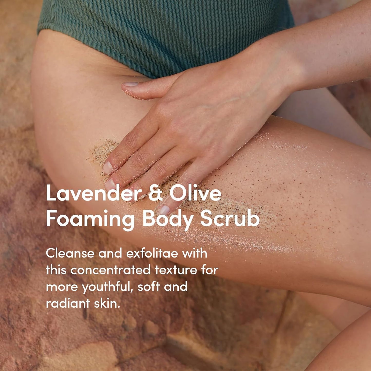 Lavender & Olive Foaming Body Scrub - Gentle Exfoliating & Hydrating Formula for All Skin Types | 4 Oz Jar