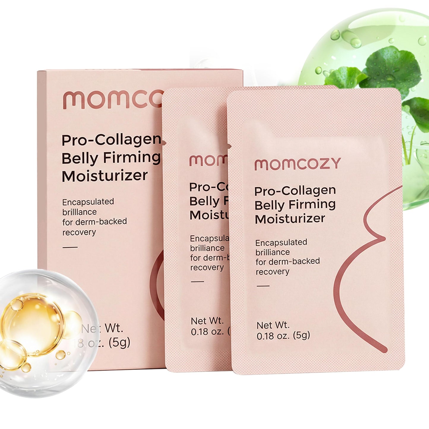 Momcozy Oil Capsule Cream for Stretch Marks, Sample Duo, EWG Verified, Clinically Tested, Non-Greasy, Safe for Pregnancy & Sensitive Skin, 0.36 oz (2 x 5g Sachets)