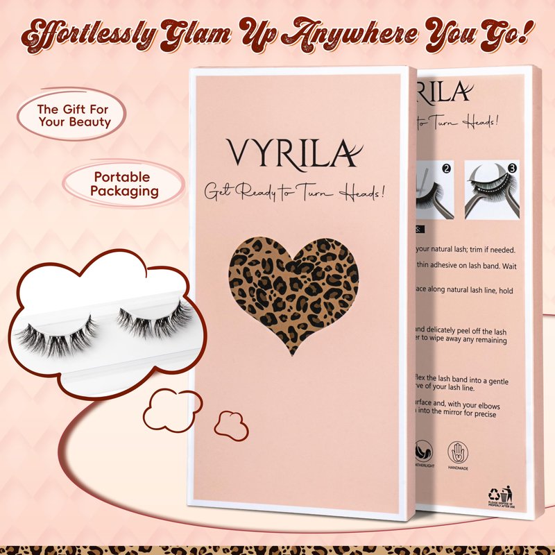 VYRILA Fluffy Lash Clusters 13mm False Eyelashes, 0.05mm PBT Fiber Eyelash Clusters Mink Lashes, 0.1mm Superfine Band Individual Lashes Clusters Like Eyelash Extensions(Starry-5 Pairs Lashes Pack)