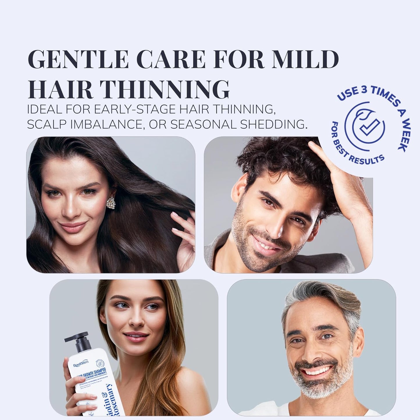 Biotin & Rosemary Shampoo for Hair Growth - Natural Thinning Hair Treatment | Sulfate-Free 10 fl oz