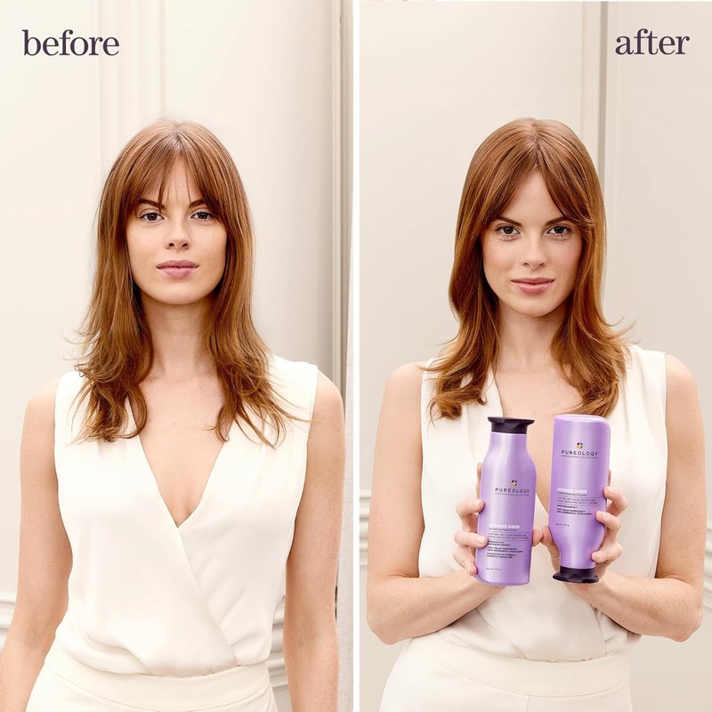 Pureology Hydrate Sheer Shampoo & Conditioner Set | Lightweight, Moisturizing for Fine, Color-Treated Hair
