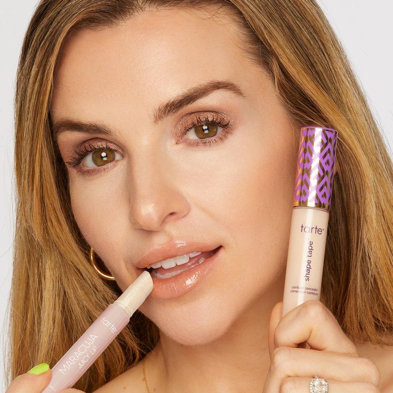 tarte icons shape tape concealer & maracuja juicy lip duo – Full Coverage Concealer with Hydrating Nourishing Lip Gloss Balm, Vegan & Cruelty-Free, full size, 29N light-medium & sunflower