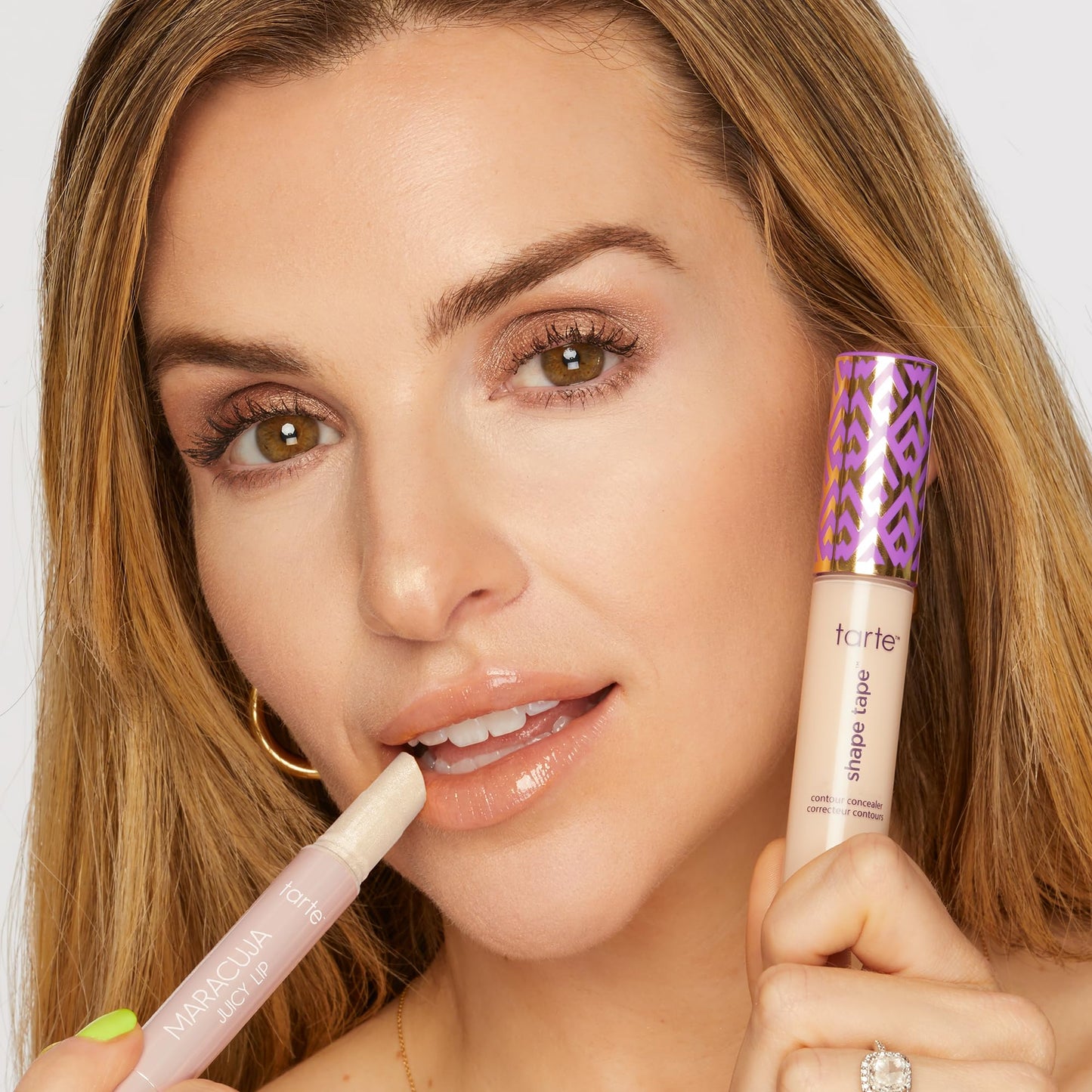 tarte icons shape tape concealer & maracuja juicy lip duo – Full Coverage Concealer with Hydrating Nourishing Lip Gloss Balm, Vegan & Cruelty-Free, full size, 29N light-medium & sunflower