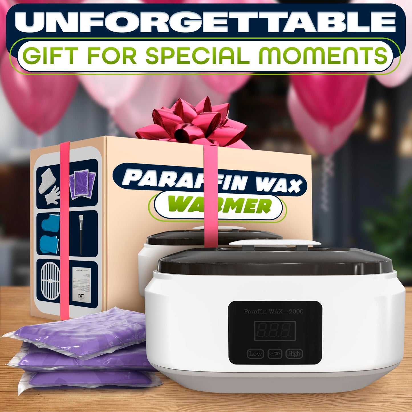 Paraffin Wax Machine for Hand and Feet – Full Set Hand Wax Paraffin Machine 3400ml – Fast Heating, Keep Warm, Adjustable Temperature (Two Modes) for Moisturizing Spa | Soft and Smooth Skin at Home