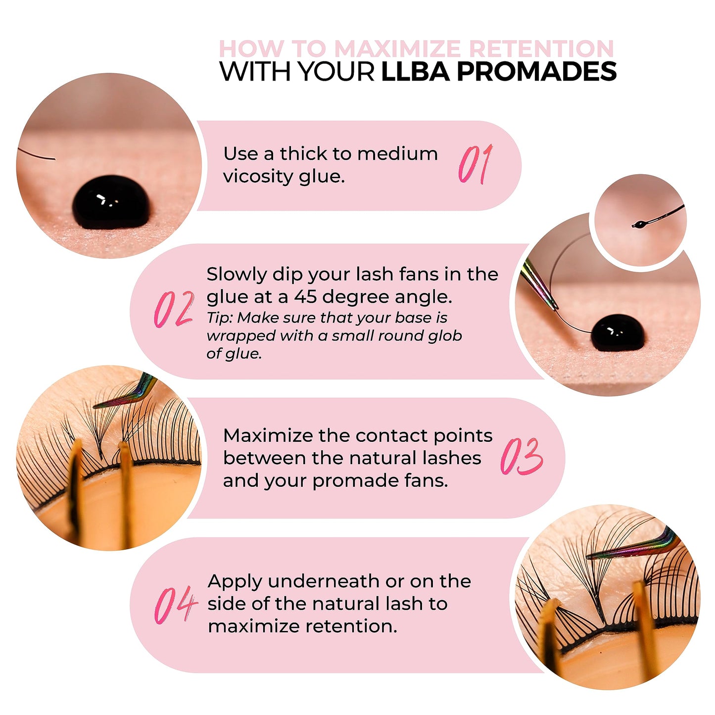 LLBA Promade Fans | Handmade Volume Eyelashes | Multi Selections From 3D To 16D | C CC D DD L M Curl | Thickness 0.03 ~ 0.1 mm | 8 - 20mm Length | Long Lasting | Easy Application (7D-0.05 D 10 mm)