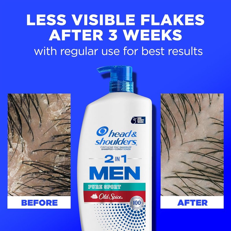 Head & Shoulders Men's Anti-Dandruff Shampoo & Conditioner - 1% Pyrithione Zinc | 31.4 fl oz Twin Pack