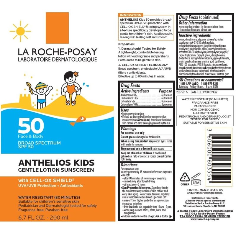 La Roche-Posay Anthelios Kids Sunscreen Lotion SPF 50 - Broad Spectrum, Pediatrician Tested, Oil-Free