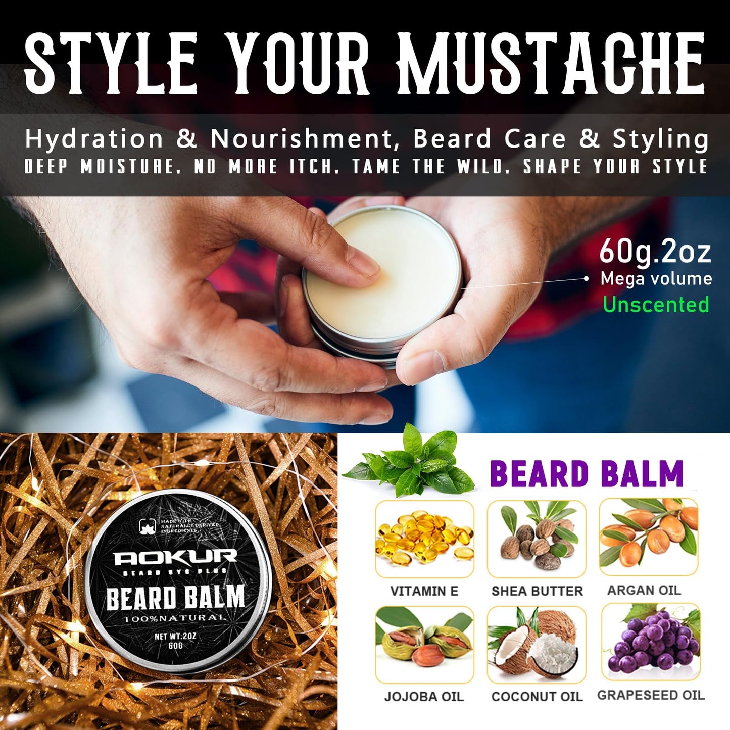 Beard Straightener for Men – 5-Temp Heated Brush with Anti-Scald Tech – Grooming Kit with Sandalwood Comb, Balm, Oil & Scissors – Gifts for Father’s Day, Anniversary & Birthdays