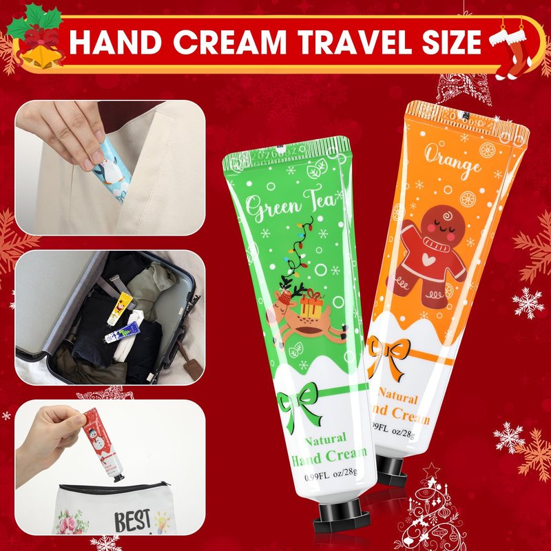Heigble 60 Pcs Christmas Gifts Hand Cream Bulk for Women Shea Christmas Hand Lotion for Dry Skin Travel Hand Cream Bulk for Men Women Christmas Gift Stocking Stuffers, 6 Different Fragrances