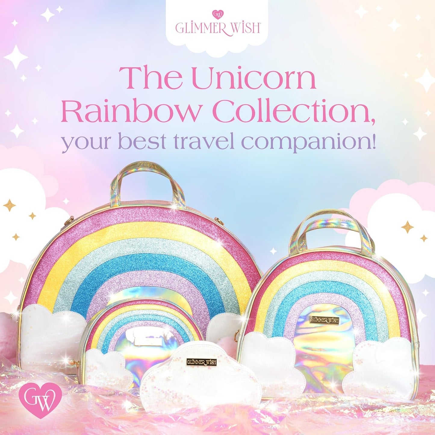 Unicorn Rainbow Cosmetic Bag - Stylish Travel Makeup Organizer | 9.3 x 4.3 x 6.7 in