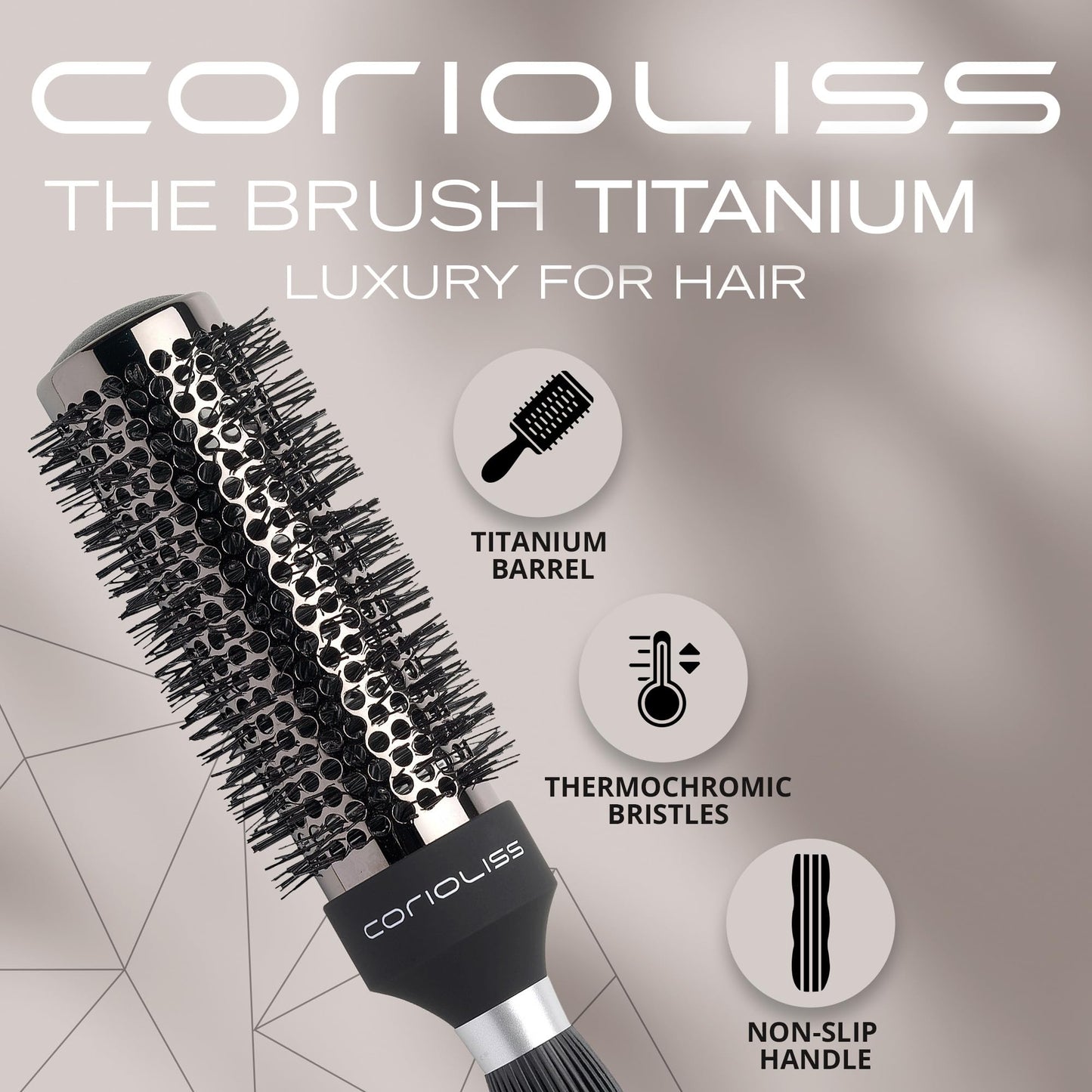 Corioliss | Hair Brushes for Women | Professional Titanium Round Barrel Ionic Hair Brush | Ideal for Styling Every Kind of Hair 43 MM