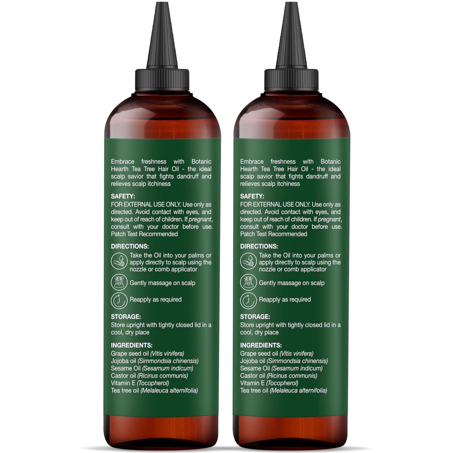 Botanic Hearth 100% Pure Tea Tree Hair Oil For Hair Growth & Hair Treatment Oils 6.7 Fl Oz, 2 Pack|Infused with coconut Oil|Hair Oil Repairs Dry Damaged Hair, Strengthening, Healthier| All Hair Types