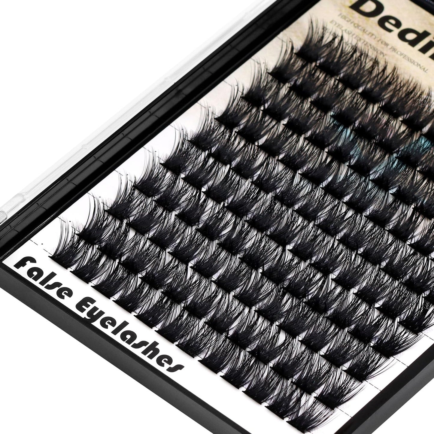 Dedila 120 Clusters Individual False Eyelashes Wide Stem D Curl Handmade Dramatic Black Soft and Light 5D Volume Eye Lashes Extensions Thick Base Women Girls Beauty Tools (12mm)