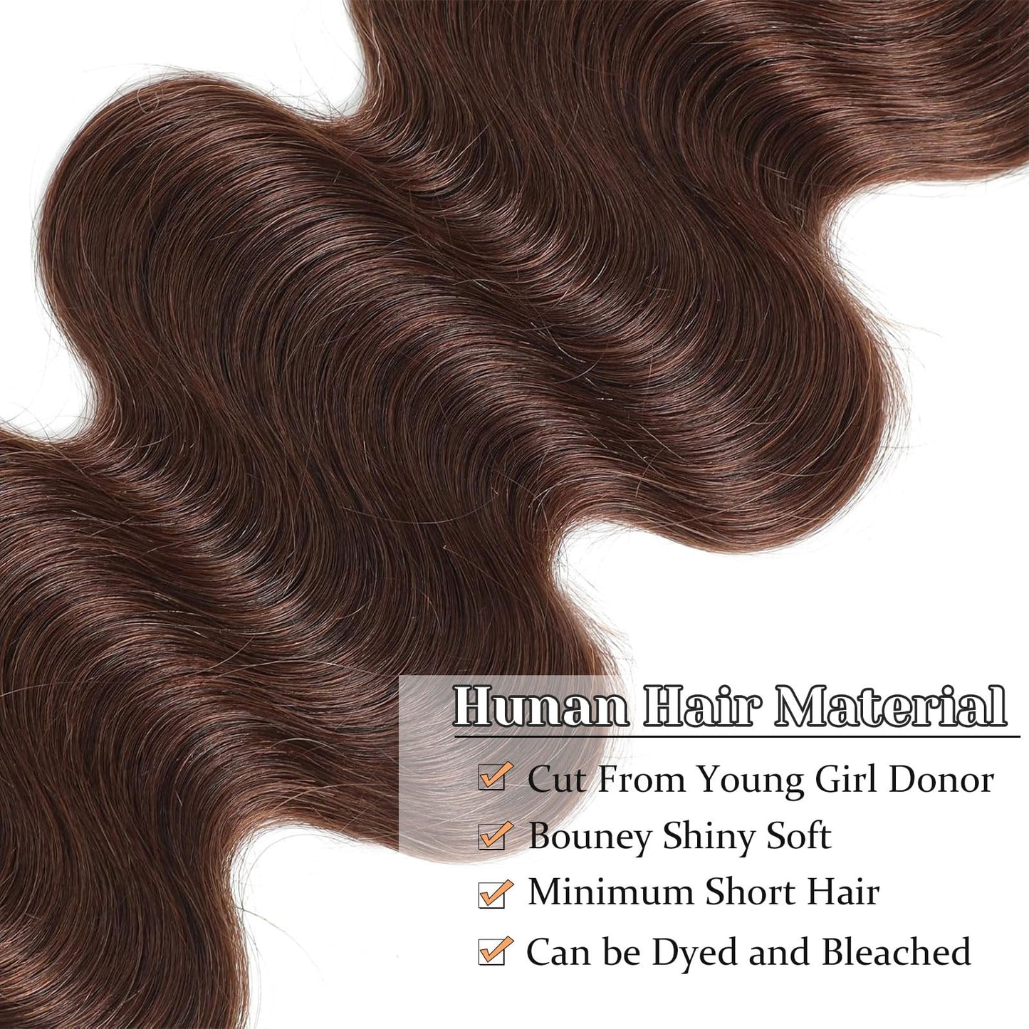 2x6 HD Lace Closure 4# Brown Body Wave Transparent 2 by 6 HD Lace Closure 14 Inch 100% Brazilian Virgin Unprocessed Middle Part Human Hair Closure