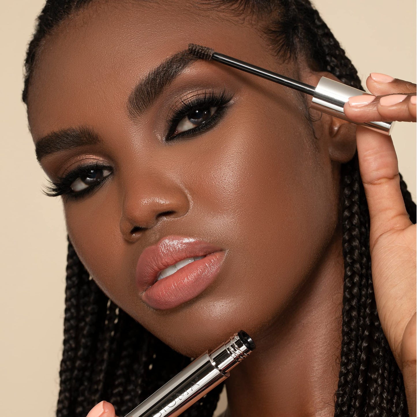 Sigma Beauty Tint + Tame Dark Brow Gel – Professional Grade Brow Tint & Shaping Gel for Filling, Grooming, & Shaping Brows - For Achieving Natural, Feathered Brows (Dark Brown Brow Gel for Dark Hair)