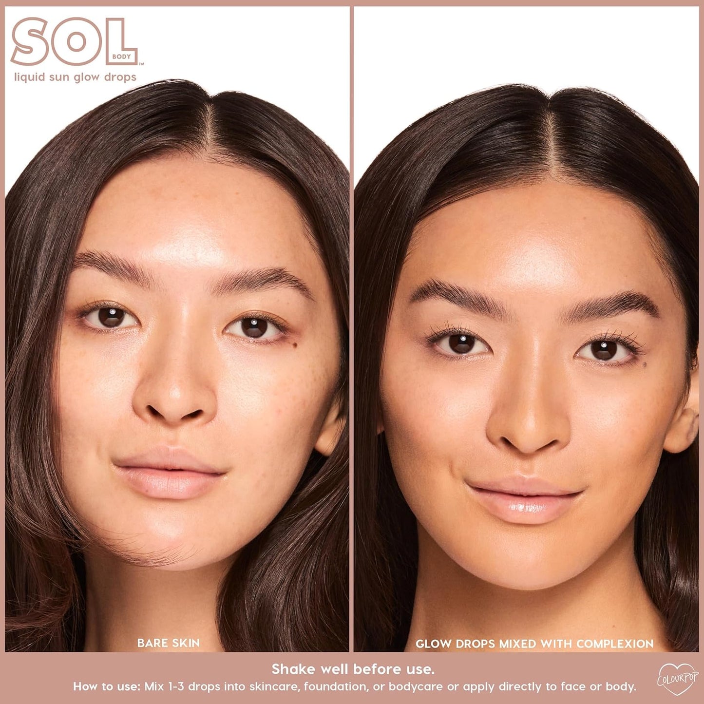 ColourPop Liquid Sun Glow Drops - Buildable Face & Body Bronzer with Niacinamide & Peptides | 1.11 oz for Radiant Skin