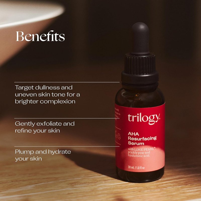 Trilogy AHA Resurfacing Serum - Lime Pearl & Rosehip Oil, 1.0 fl oz | Exfoliating & Hydrating
