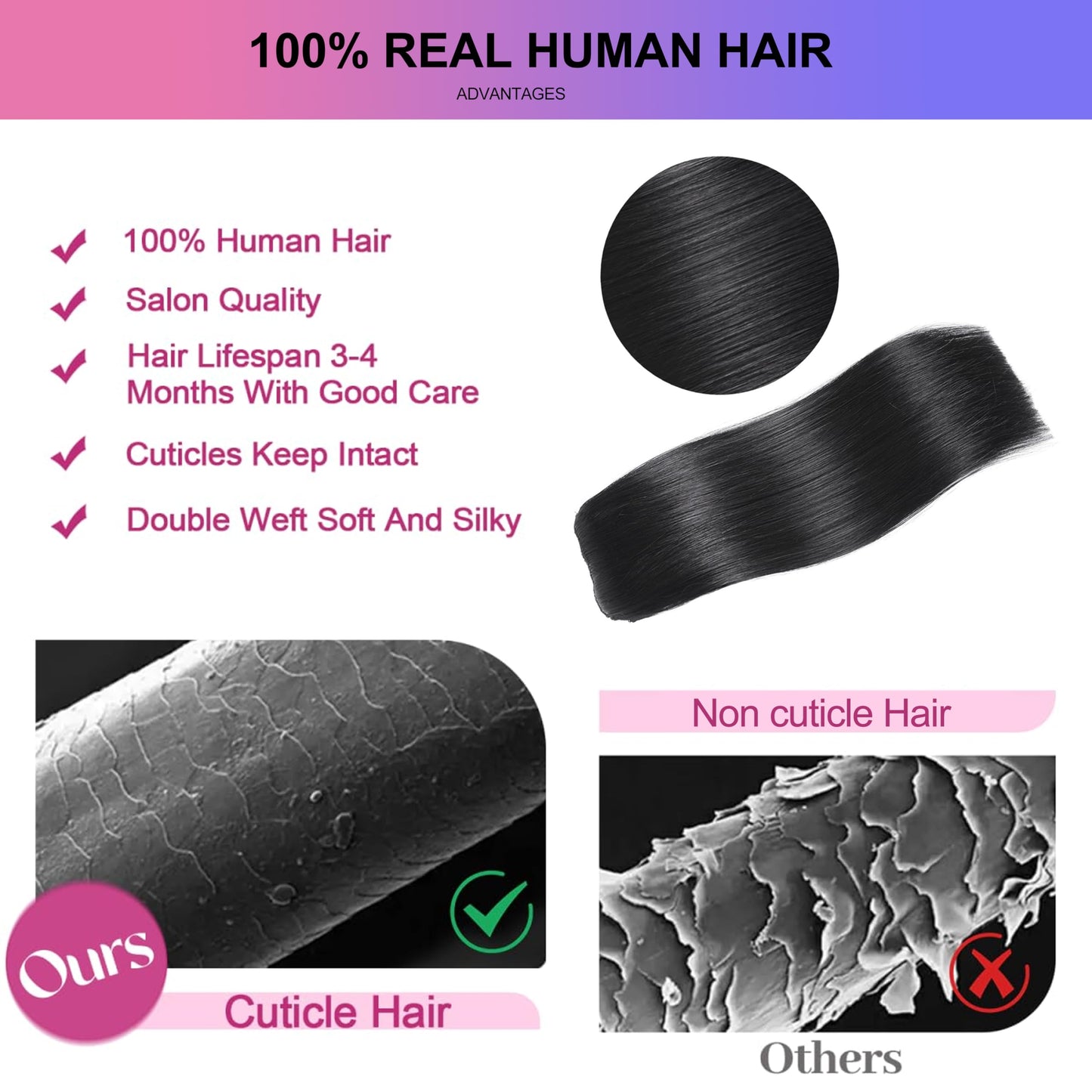 MEYOFUN Dark Brown Clip in Hair Extensions, 14 Inch 75g, 2 Dark Brown Hair Extensions Real Human Hair, Invisible Seamless Remy Human Hair Clip Extensions for Women 8pcs Per Set with Double Weft
