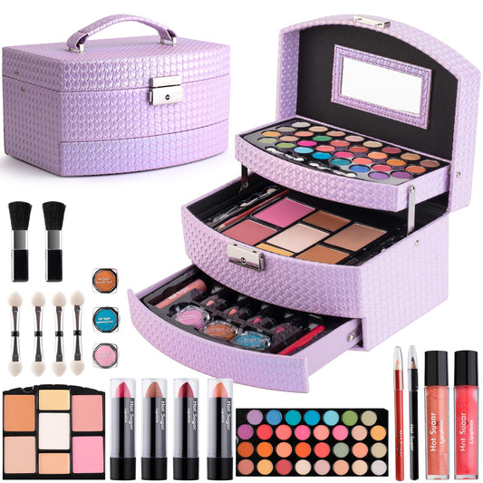 Hot Sugar Teen Girls Makeup Kit Complete Starter Gift Set (Purple)