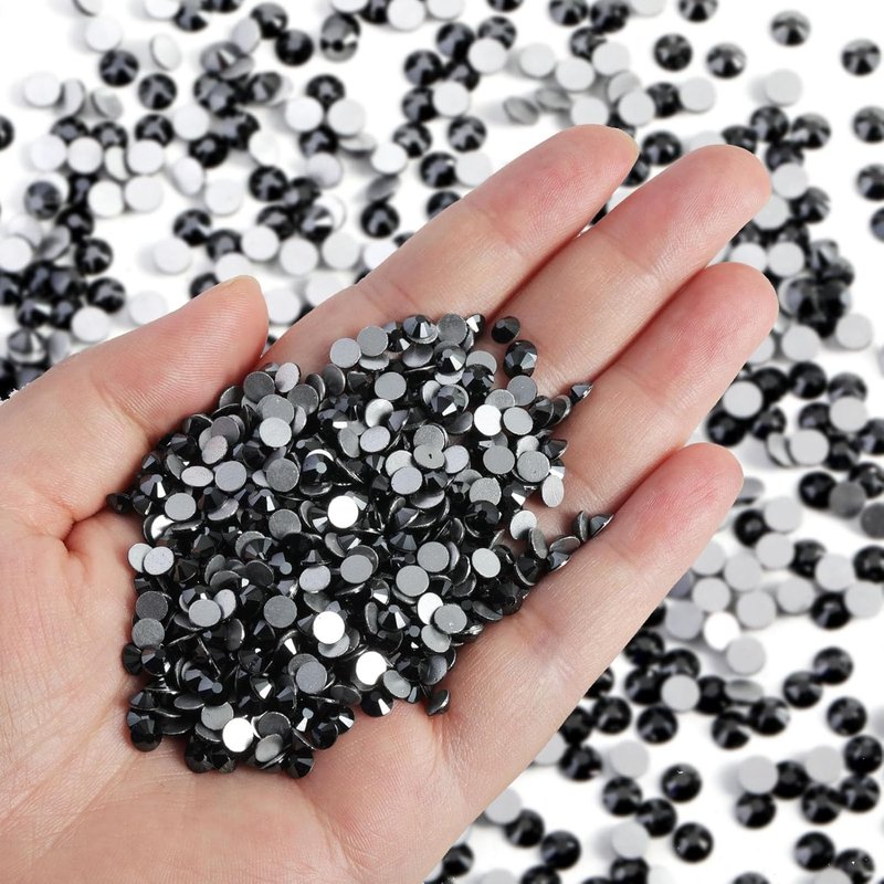Flatback Rhinestones Bulk - 14400pcs Jet Hematite SS16 for Nail Art, Crafts & DIY | 3.8-4.0mm